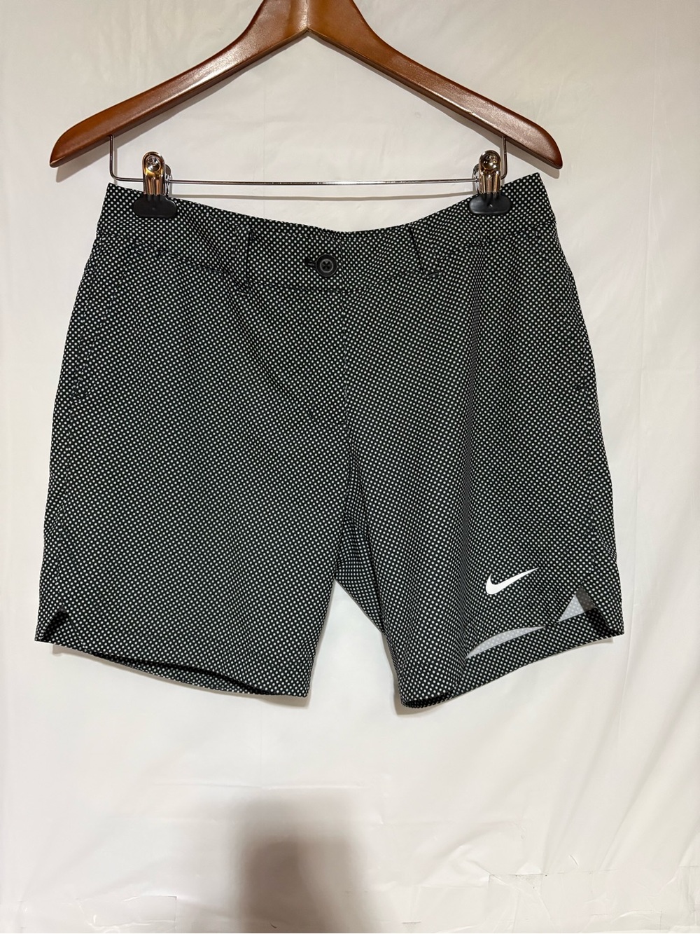 Nike Women’s Black and White Dotted Athletic Shorts